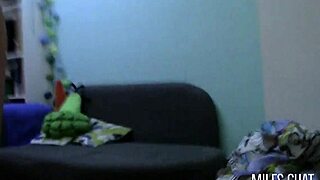 Brunette milf Inga says, 'Fuck me in stockings on webcam after wedding'