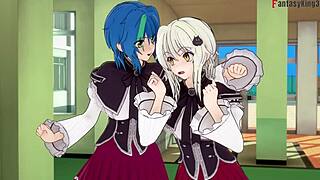 Koneko and Xenovia in HOT Lesbian Action! Watch Full 1HR HS DxD Movie on Sheer FantasyKing3