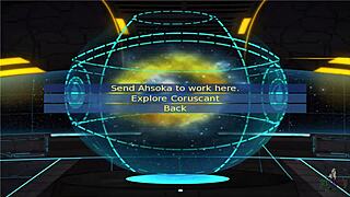 In this Star Wars cosplay, the orange trainer moans during bdsm orgasm