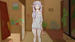 Frieren gets trapped and fucked in hentai parody