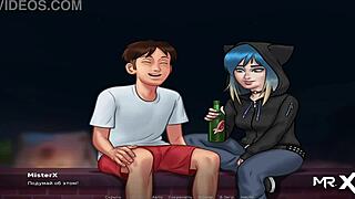 Hey, caught peeping naked folks through binoculars in SummertimeSaga E1 78