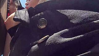 beautiful pov outdoor blowjob from chubby cutie with big tits and juicy nipples