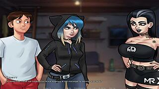 Hey, caught peeping naked folks through binoculars in SummertimeSaga E1 78