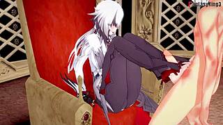 Arlecchino's sensual dance and blowjob in Genshin Impact