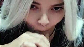 i got my balls sucked by white moon in deepthroat action