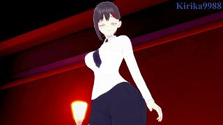 kobeni and makima get wild in chainsaw man hentai action