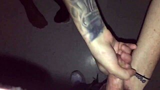 tattooed goth chick blows stranger in video booth