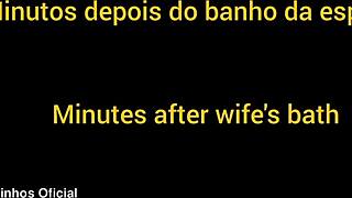 Blindfolded wife rests as husband's friend hides in closet for erotic encounter