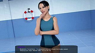 Beautiful MILF gets deepthroat and cunilingus in 3D game