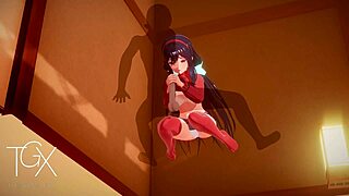 Anime hentai game has mita in sexy outfits for sex.