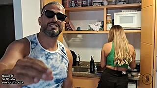 Don't Miss Jully Souza's Assfucking and Facial in Lingerie