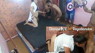 want to see latina bbw slut gangbanged by three men?