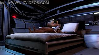 sexy brunette chick rides blindfolded man in 3d