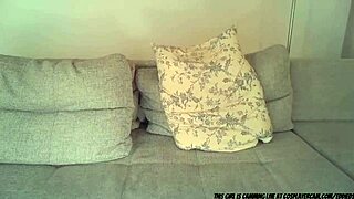 Teen 18+ cosplay girl fingers herself on webcam.