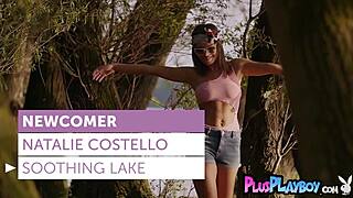 european milf natalie costello poses outdoors showing small tits and ass