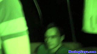 Assfucking hazing twinks cum on each other