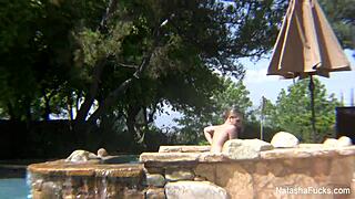 Natasha Nice Gets Wet By The Pool