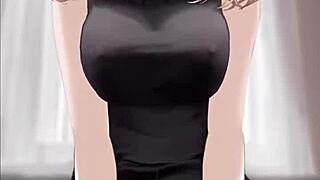 anime girl riding dick in black dress and cumming 😘