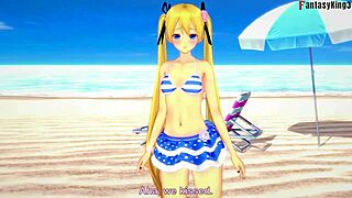 Marie Rose In Bikini Sucking On Beach Fantasy?