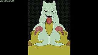 Toriels bigger tits get titty fucked in game.
