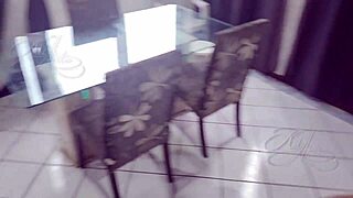 I caught my wife and friend kissing and giving blowjobs in the kitchen exhibition