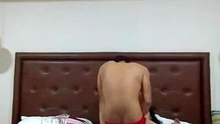 girl fucks her couple with pegging toys in lingerie second part