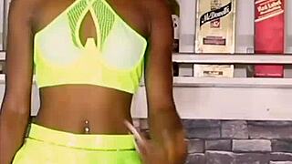 2023 Trending Video Featuring Ebony Babe Debby Stripes And Rock In Horny Webcam Striptease