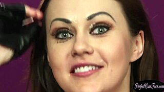 Eurobabe Gets Jizz All Over Her Pretty Face