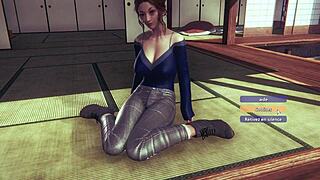 Big Tits Brune in 3D Cartoon Game