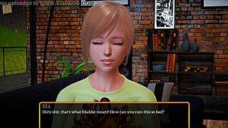 In My New Family 373, a Teen and MILF Explore Their Desires.