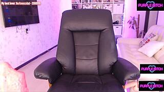 cutest kitty-slut enjoys huge dildo in costume