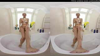 nikky dream acts as slut in vr bathroom fetish scene