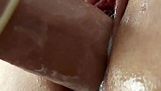 Stepdad's Big Dick Pounds Creamy Shaved Tight Slut Cunt with Closeup Creampie.