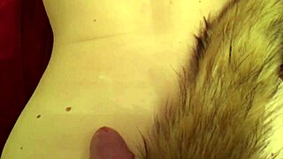 Couple in fox tail costumes enjoys intimate sex