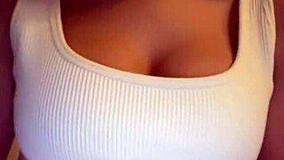 alessandra slowly masters shaking her perky boobs