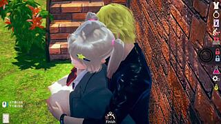 Bright AI Girl in 3D Hentai - Blonde JK Erotic Play