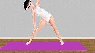 Leo Tries Stretch Yoga In Anime Exercise Video
