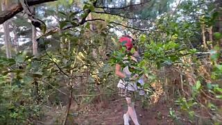 I dressed as a scarecrow and got my ass fucked in public during halloween with a creampie.