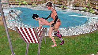 Hey, Check Out These Cute 3D Lesbian Girls in Action!