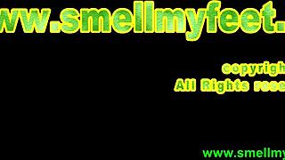 foot smelling session turns into intense fetish play