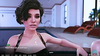 Petite brunette Rebecca shines wet in academy roleplay