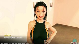 Petite brunette Rebecca shines wet in academy roleplay