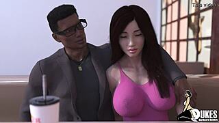 puerto rican chick works my massive cock with her hands