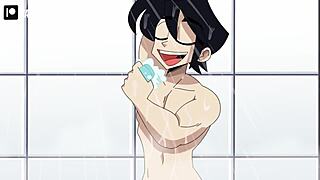 audreys shower scene with big tits and ass getting fucked by monster cock in sexy cartoon 😘