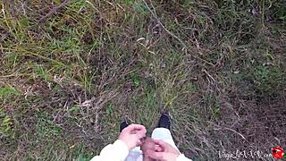 Kitty Sucks Dick Stranger Doggy Outdoor