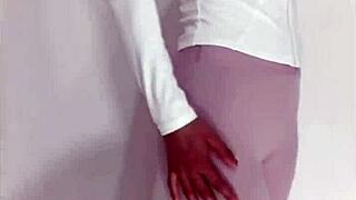 Asian Brunette Masturbates in Sexy Pajamas and Stockings