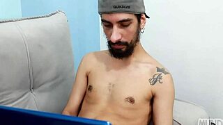 Sitting on my friend's 23 centimeter cock