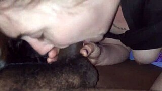 sucking big black cock intensely