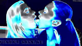 Hey, disse hede tøser kysser passioneret, og det bliver rigtig dampende mellem dem.