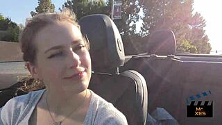 ब्लॉन्ड कैलिफोर्निया टीन 18+ पब्लिक में बीबीसी रोड हेड देती है